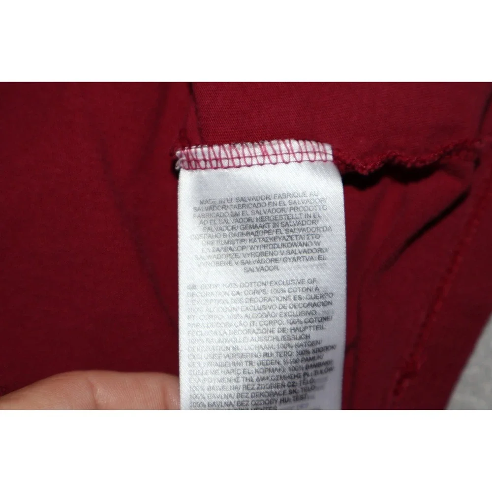 The North Face Long Sleeve T-Shirt Mens XL Maroon Graphic Logo Circular Design